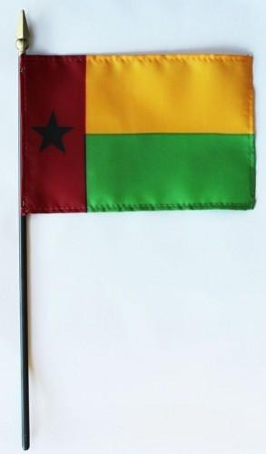 Guinea Bissau 4" x 6" Mounted Flags