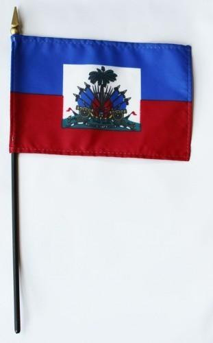 [31857] Haiti 4" x 6" Mounted Flags