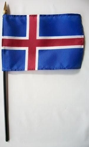 [31959] Iceland 4" x 6" Mounted Flags
