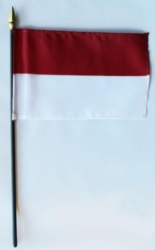 Indonesia 4" x 6" Mounted Flags