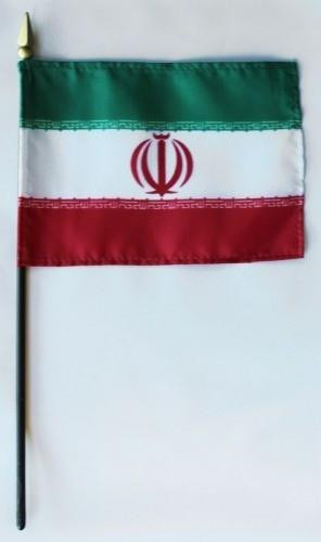 Iran 4" x 6" Mounted Flags
