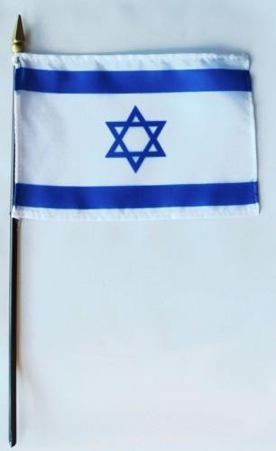 [32076] Israel 4" x 6" Mounted Flags