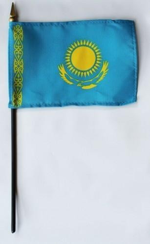 Kazakhstan 4" x 6" Mounted Flags