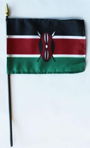 Kenya 4" x 6" Mounted Flags