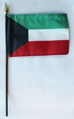 [32322] Kuwait 4" x 6" Mounted Flags