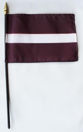 Latvia 4" x 6" Mounted Flags