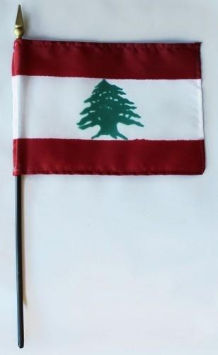 [32391] Lebanon 4" x 6" Mounted Flags