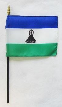 [32408] Lesotho 4" x 6" Mounted Flags