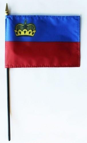 Liechtenstein 4" x 6" Mounted Flags