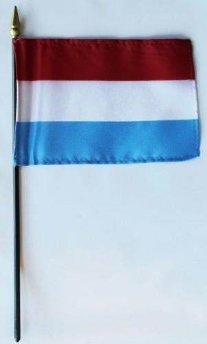 [32495] Luxembourg 4" x 6" Mounted Flags