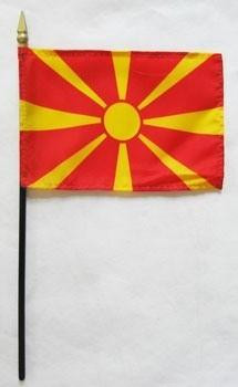 Macedonia 4" x 6" Mounted Flags