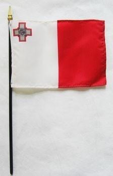 Malta 4" x 6" Mounted Flags