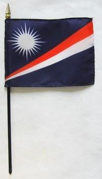 Marshall Islands 4" x 6" Mounted Flags