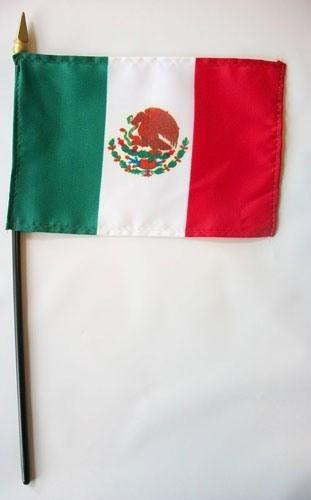 Mexico 4" x 6" Mounted Flags