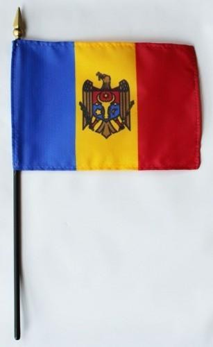 Moldova 4" x 6" Mounted Flags