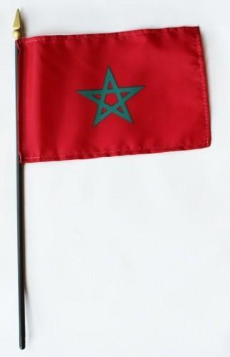 Morocco 4" x 6" Mounted Flags