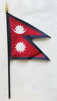 Nepal 4" x 6" Mounted Flags