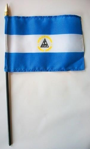 Nicaragua 4" x 6" Mounted Flags