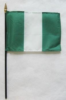 [33045] Nigeria 4" x 6" Mounted Flags