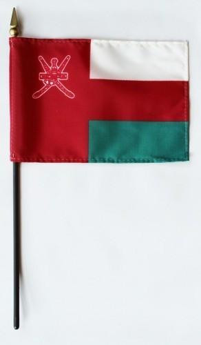 Oman 4" x 6" Mounted Flags