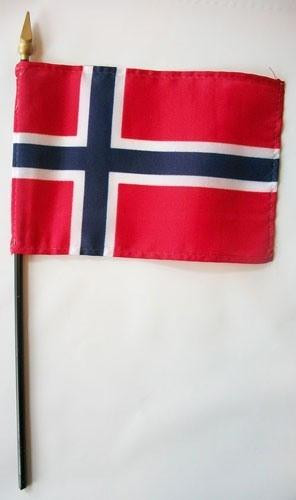 [33078] Norway 4" x 6" Mounted Flags