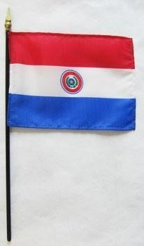 Paraguay 4" x 6" Mounted Flags