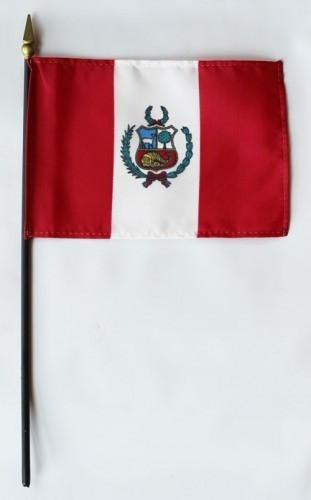 Peru 4" x 6" Mounted Flags