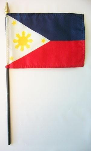 Philippines 4" x 6" Mounted Flags