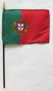 Portugal 4" x 6" Mounted Flags