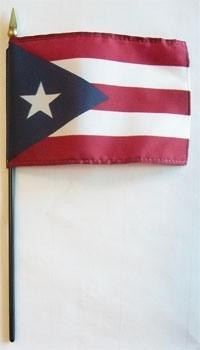 [21950] Puerto Rico 4" x 6" Mounted Flags
