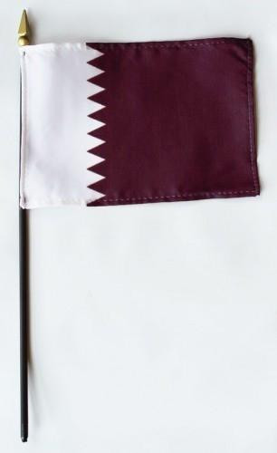 Qatar 4" x 6" Mounted Flags