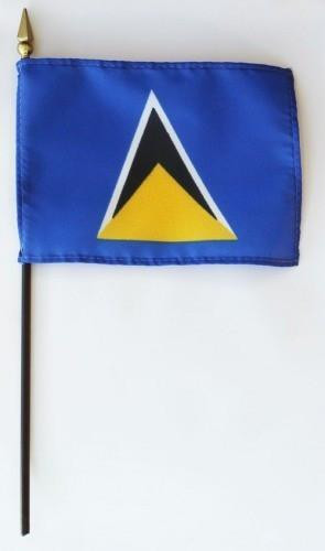 Saint Lucia 4" x 6" Mounted Flags