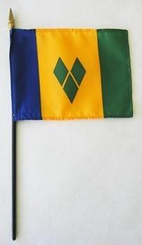 Saint Vincent & Grenadines 4" x 6" Mounted Flags