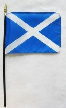 Scotland (St. Andrew's Cross) 4" x 6" Mounted Flags