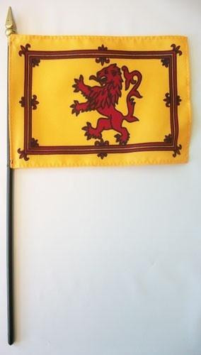 Scottish Rampant Lion 4" x 6" Mounted Flags