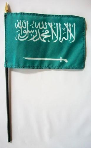 [33601] Saudi Arabia 4" x 6" Mounted Flags