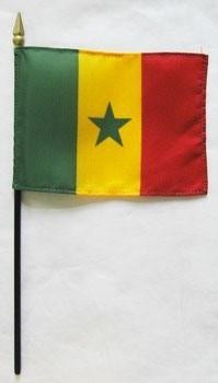 Senegal 4" x 6" Mounted Flags