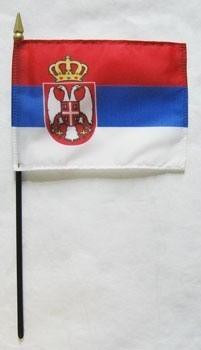 Serbia 4" x 6" Mounted Flags