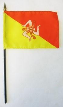 Sicily 4" x 6" Mounted Flags