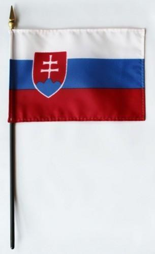Slovakia 4" x 6" Mounted Flags