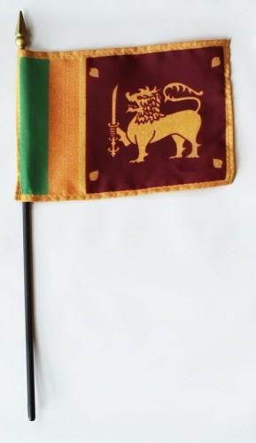 Sri Lanka 4" x 6" Mounted Flags