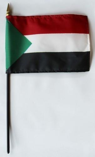 Sudan 4" x 6" Mounted Flags