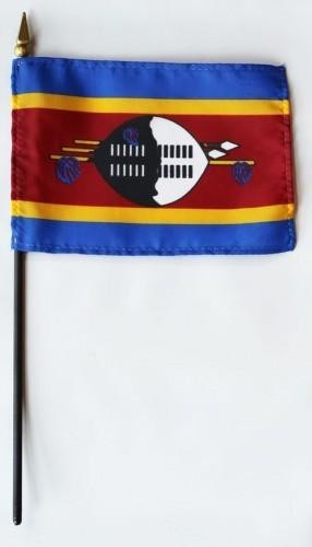 Swaziland 4" x 6" Mounted Flags
