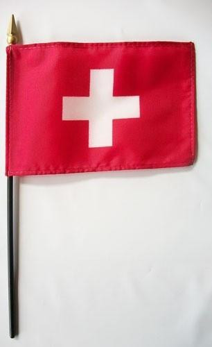 Switzerland 4" x 6" Mounted Flags