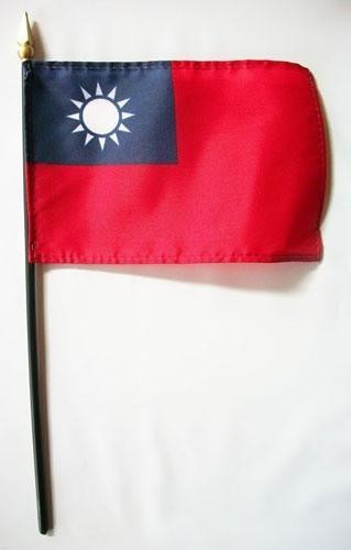 Taiwan 4" x 6" Mounted Flags