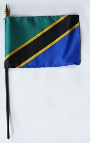 Tanzania 4" x 6" Mounted Flags
