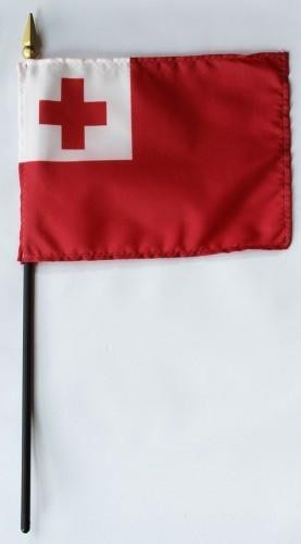 Tonga 4" x 6" Mounted Flags