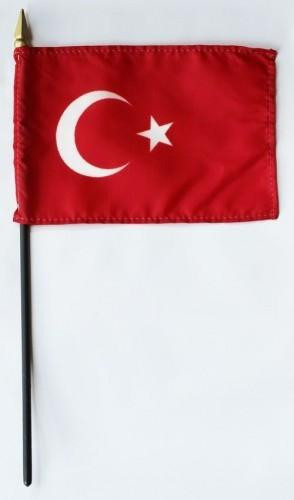 Turkey 4" x 6" Mounted Flags