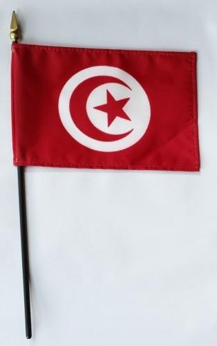 [34168] Tunisia 4" x 6" Mounted Flags