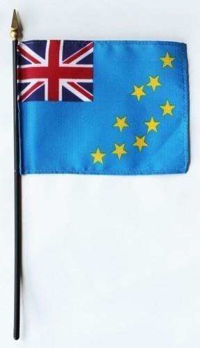 Tuvalu 4" x 6" Mounted Flags